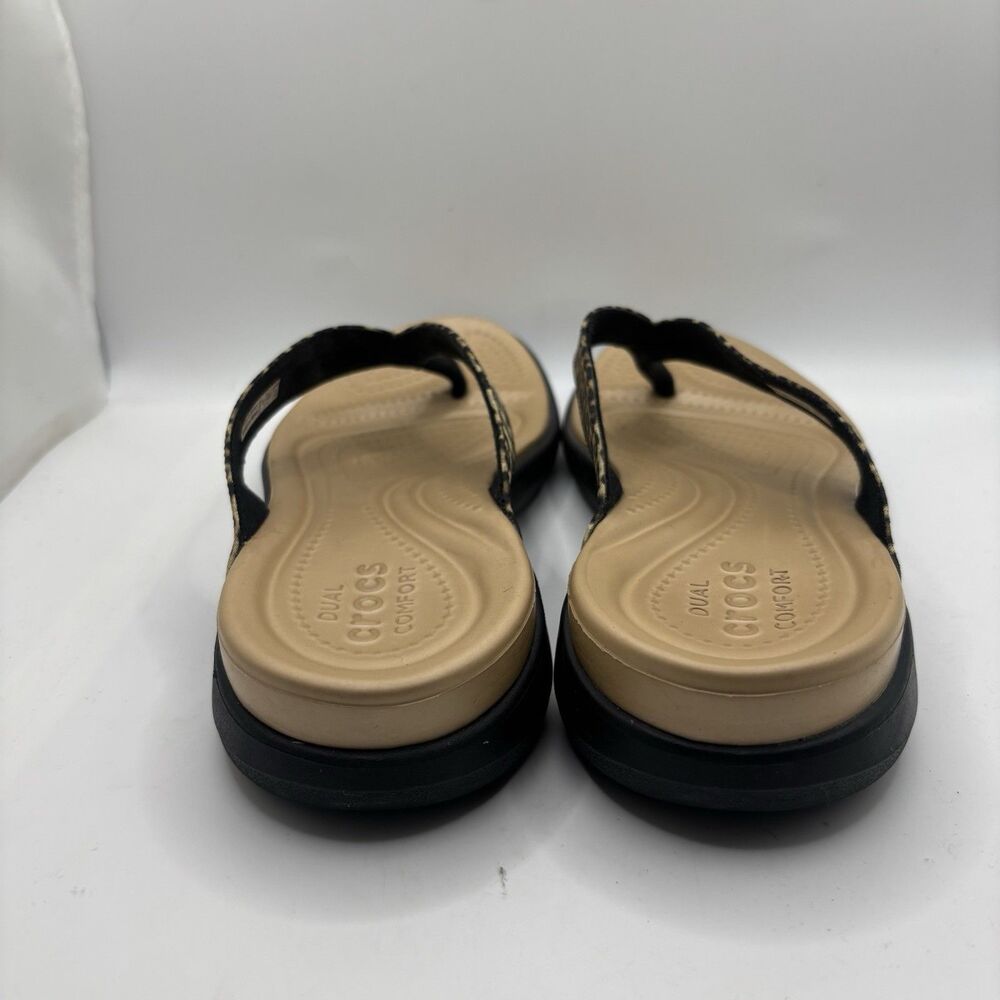 Crocs Capri Leopard Print Sandals Womens 8 Thong Summer Beach Preppy Business - Picture 4 of 7